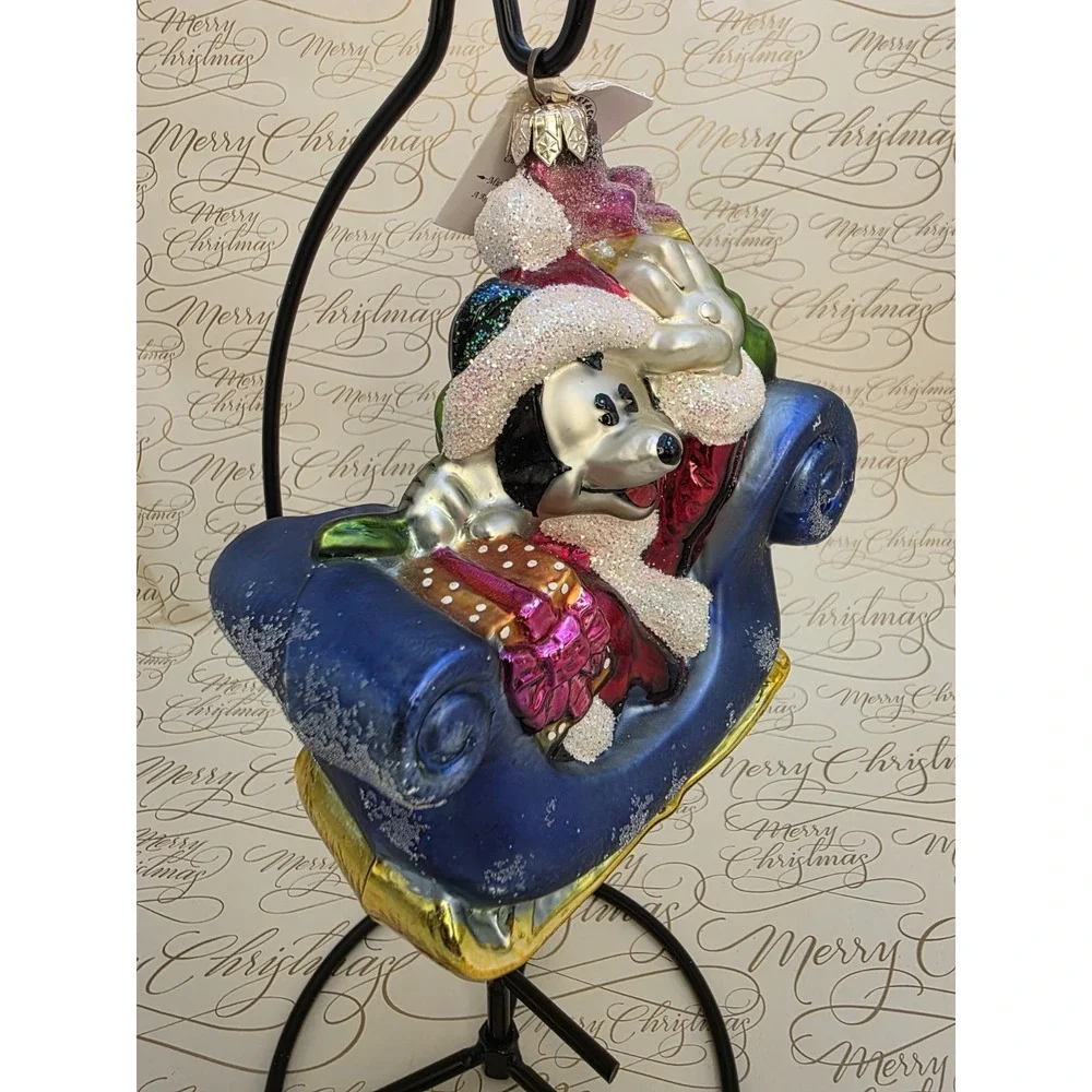 1997 Christopher Radko Disney Mickey's Sleigh Ride Roger's Gardens Exclusive
